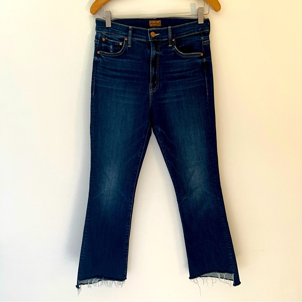 Mother Jeans Insider Crop Step Fray Size 28 Teaming Up Wash Blue Denim Premium - Picture 2 of 12